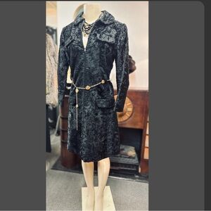 Adele Simpson for Irene Sargent Vintage Vegan Faux Fur Coat Dress
